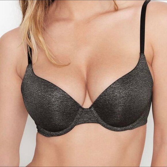 Victoria's Secret Uplift Semi Demi Slate Gray Bra Padded Underwire 36D - Picture 1 of 15
